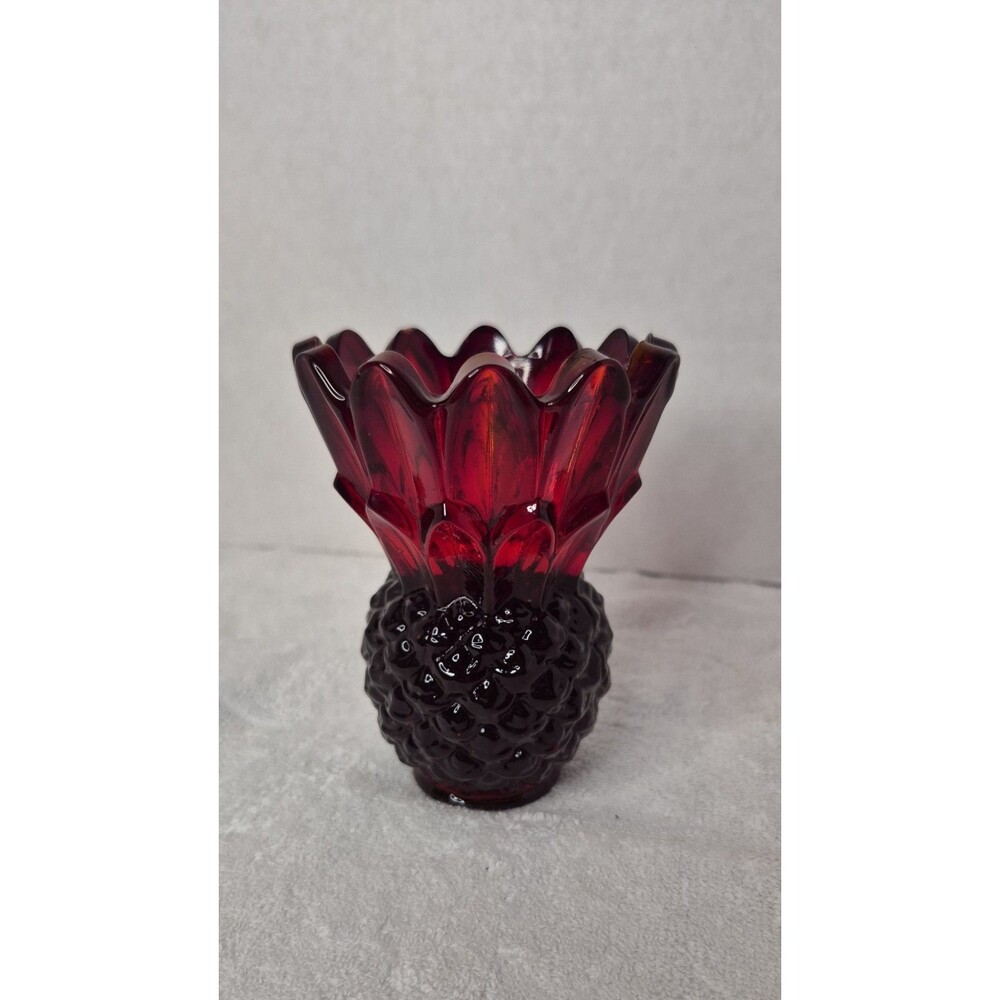 VTG  Amberina Pineapple Candlestick Holder Indiana Glass Cadmium  Glows